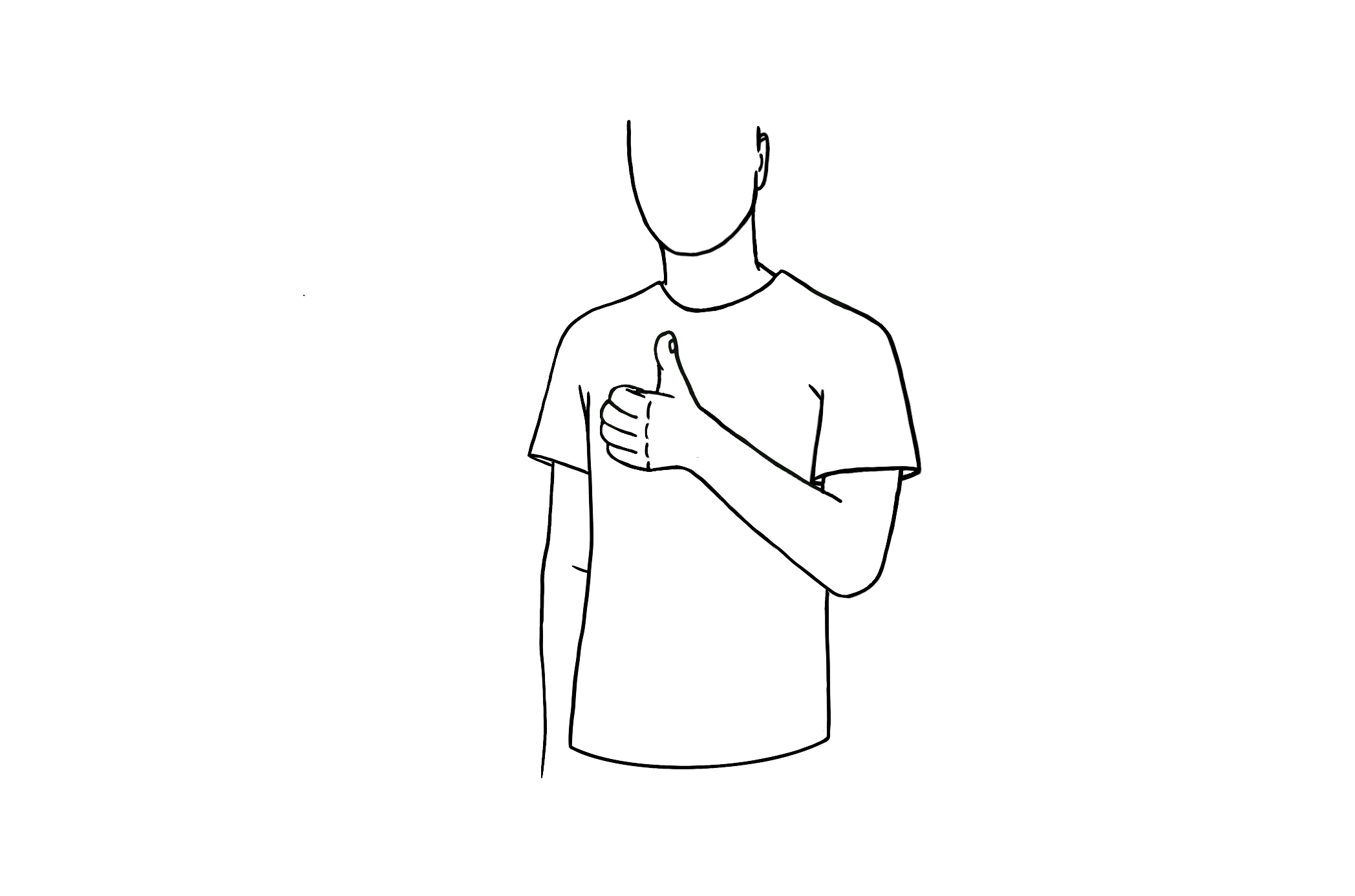 A simple sketch of a person doing the thumbs-up.